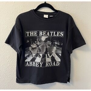 THE BEATLES Abbey Road T-Shirt Size 11-12 (Kids) Zara Black Tee Music Band Tee